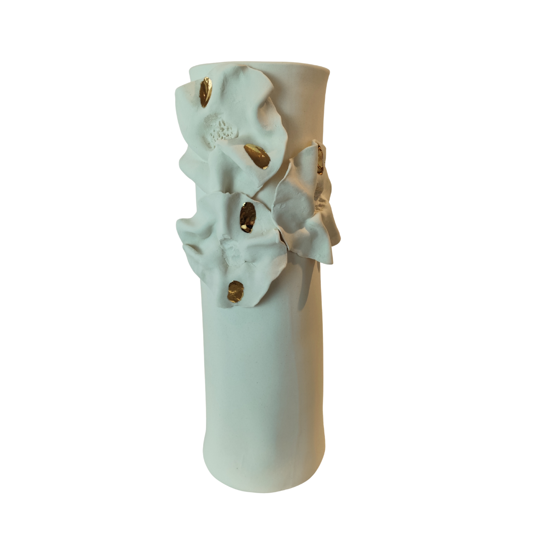 VASO FLOR BRAN. OURO M